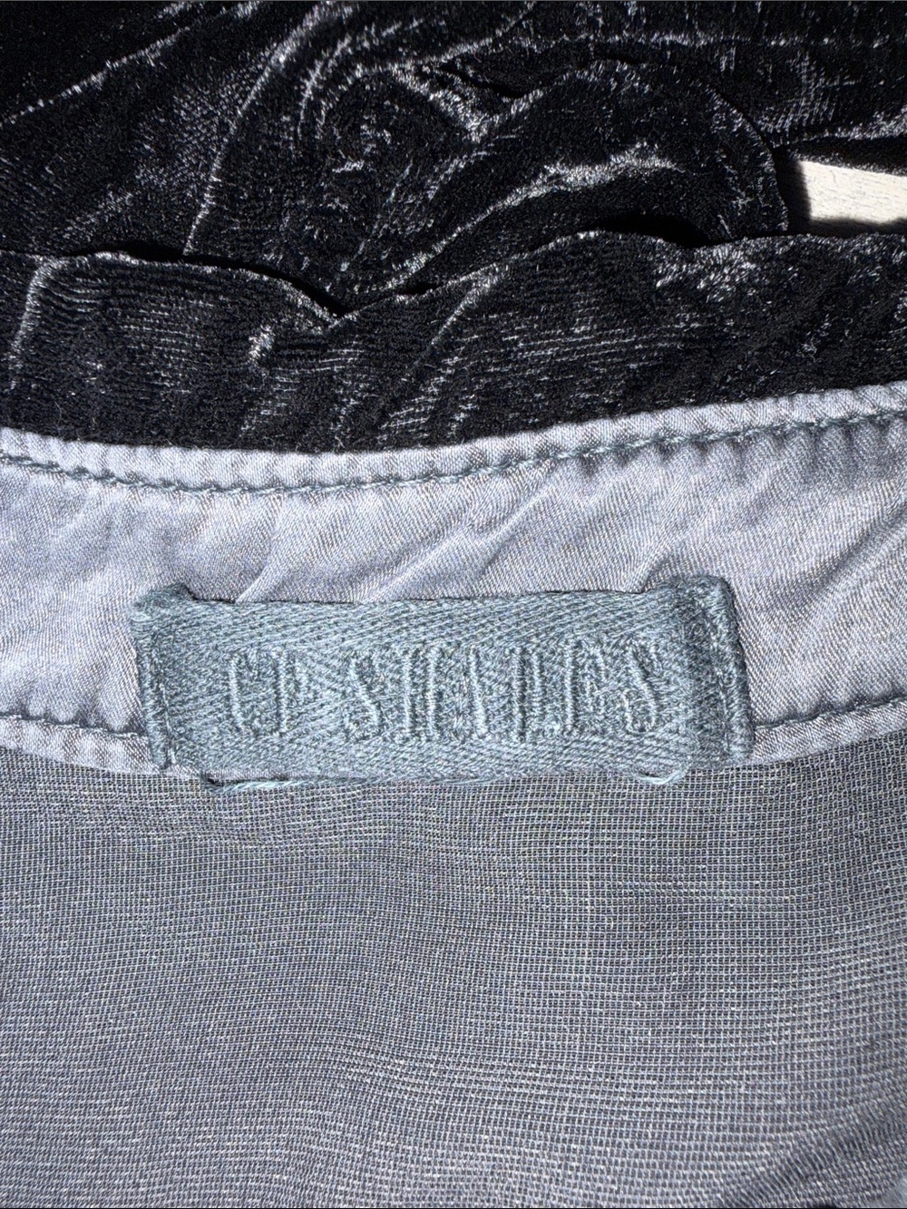 CP Shades Black Joss Velvet Button-Front Tunic Size Medium - Picture 6 of 9